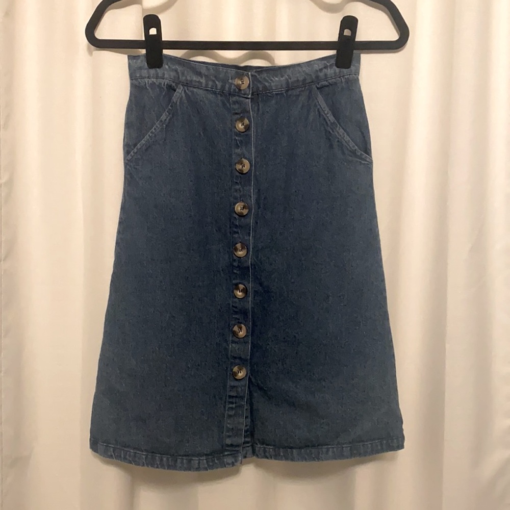 Mimi Chica Denim Button Front Midi Skirt, Size XS